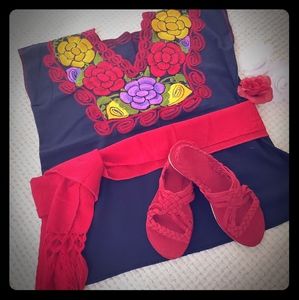 Mexican blouse and huaraches